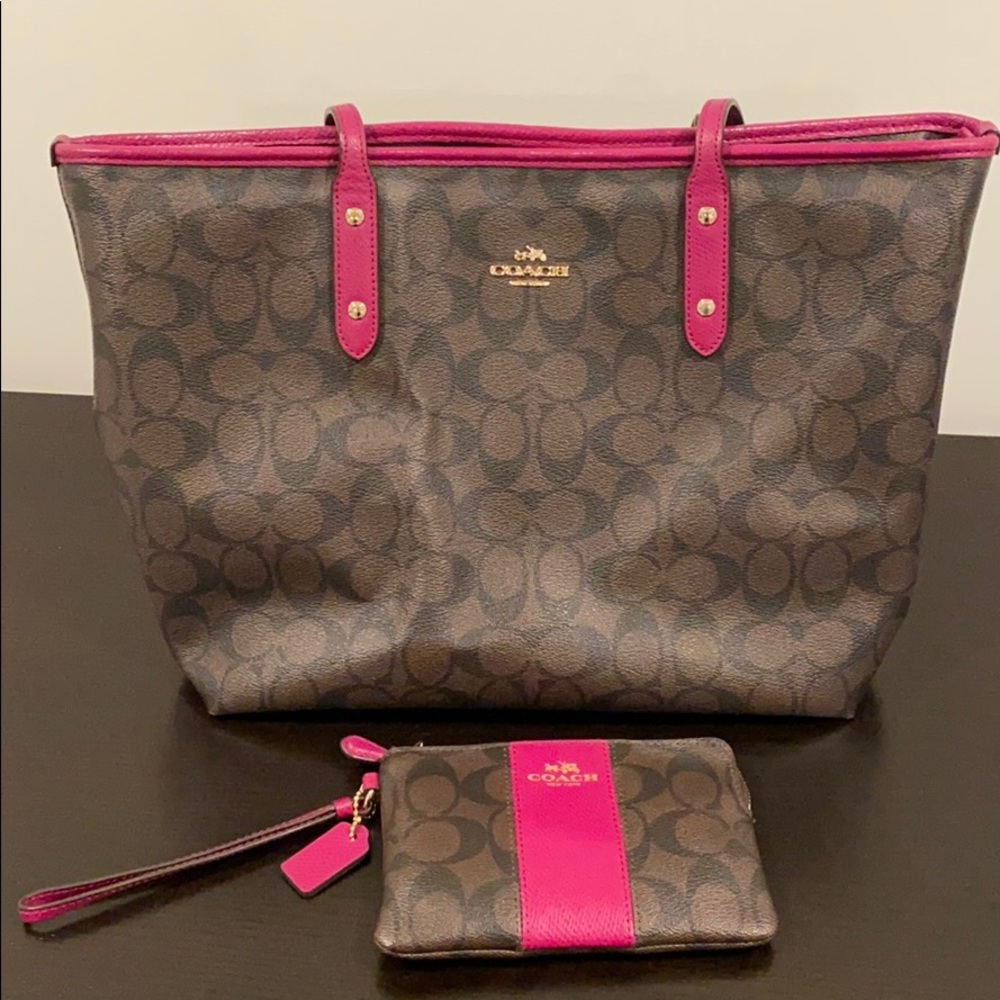 Coach tote bag and coin purse